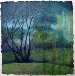 Spring Rain acrylic on paper 30 x 30 cm