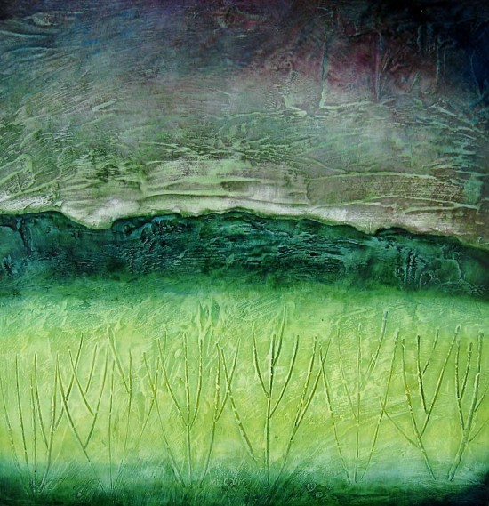 Early green-Mixed-media-on-board-30-x-30cm